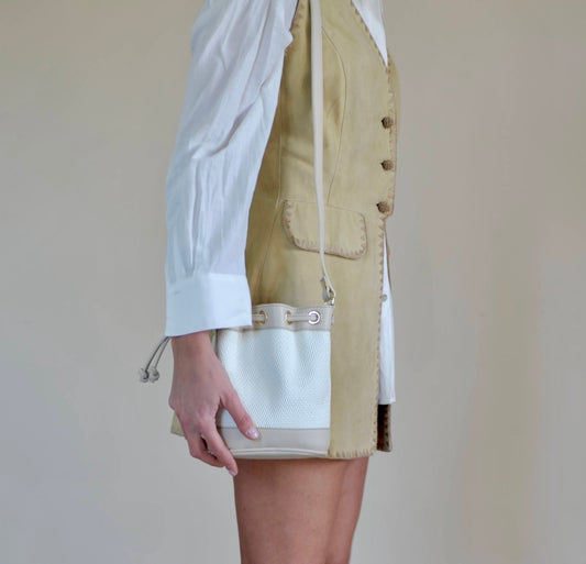 Amira Mini Bucket Rafia Beige
